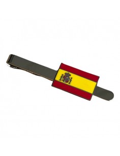 PASADOR DE CORBATA BANDERA DE ESPAÑA CON ESCUDO