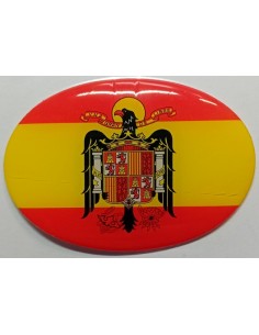 PEGATINA RESINA OVALADA BANDERA ESPAÑA ÁGUILA DE SAN JUAN