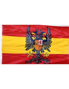 BANDERA DE ESPAÑA ESCUDO ÁGUILA BICÉFALA  DE RASO 1,50 x...